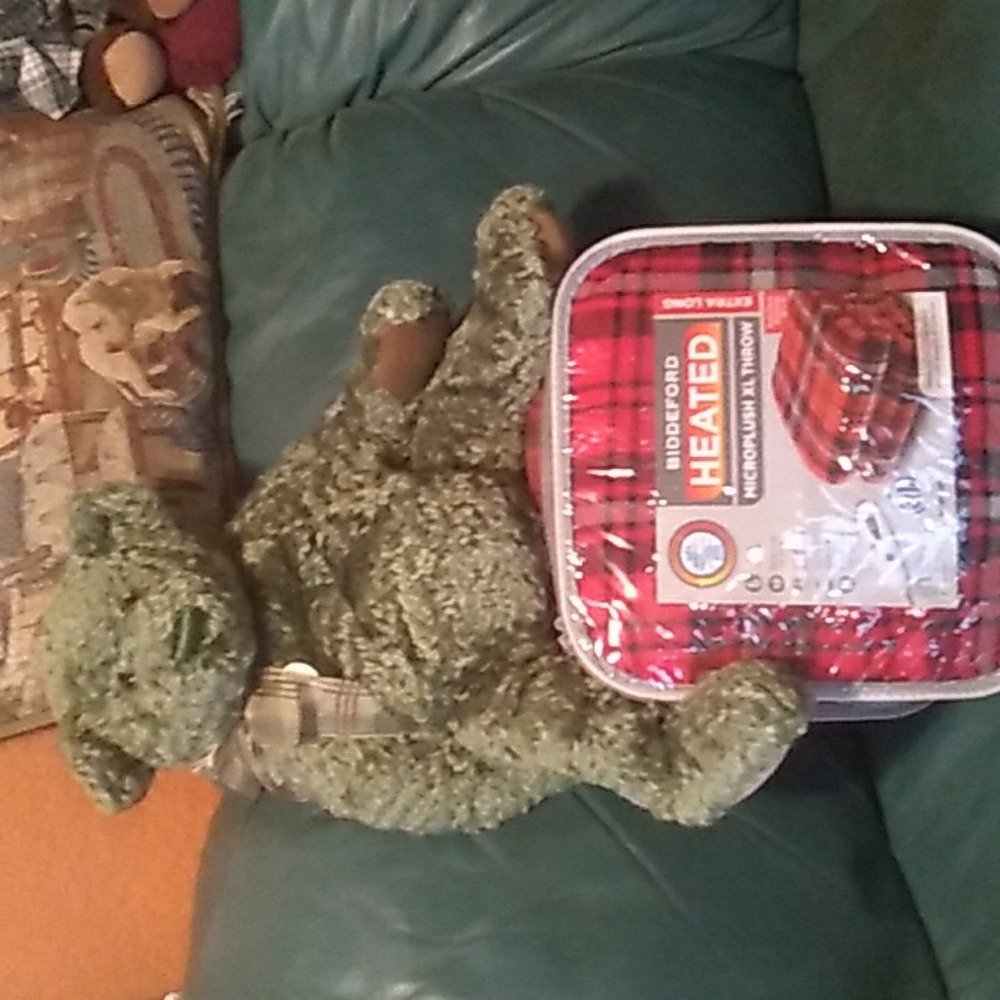 LODGE RED PLAID  Biddeford Electric Heating THROW/BLANKET  XL